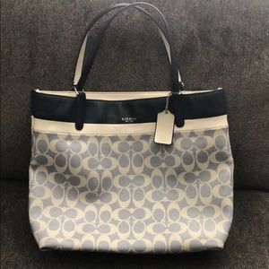 Coach navy blue/ white purse
